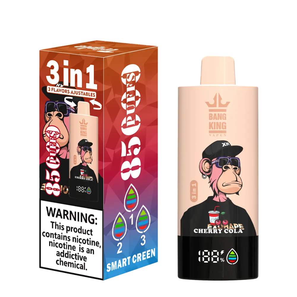 Bang King 85000 Puffs 85k 3 en 1 Interruptor de sabors Vape d'un sol ús