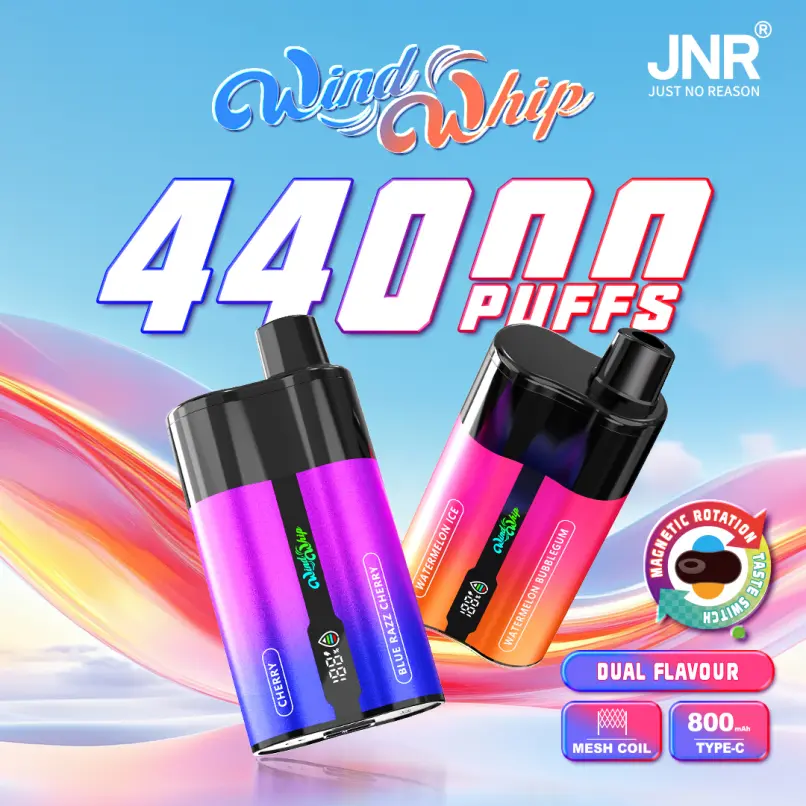 Vape d'un sol ús 2 en 1 JNR WindWhip 44000 Puffs de doble sabor